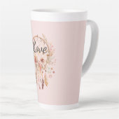 Tasse Latte Pink Love Boho Floral Feathers Dream Catcher (Angle droit)