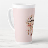 Tasse Latte Pink Love Boho Floral Feathers Dream Catcher (Angle gauche)