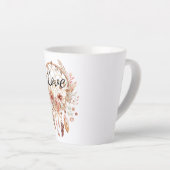 Tasse Latte Pink Love Boho Floral Feathers Dream Catcher (Angle droit)