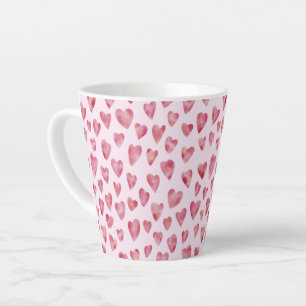 Tasse Latte Pink Love Hearts motif