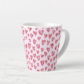 Tasse Latte Pink Love Hearts motif (Angle droit)