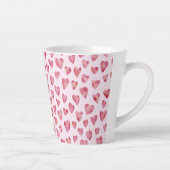 Tasse Latte Pink Love Hearts motif (Droite)