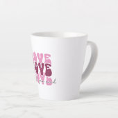 Tasse Latte Pink "Love" Stacked Bubble Font (Angle droit)