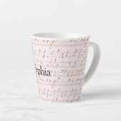 Tasse Latte Pink Music Notes Sheet (Angle droit)