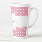 Tasse Latte Pink Polka Dot Personnaliser (Droite)