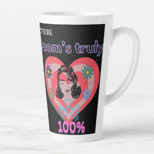 Tasse Latte Pink Retro Coeur maman maman maman maman maman mam
