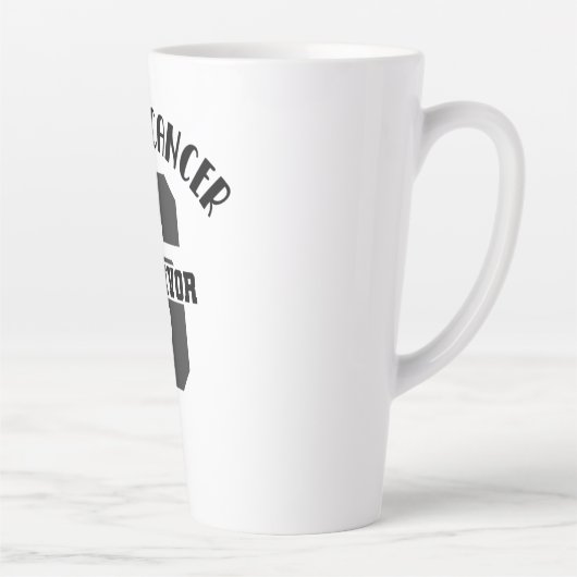 Tasse Latte Pink Ribbon Cancer du sein Survivant (Droite)