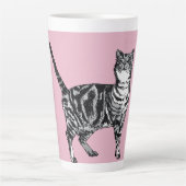 Tasse Latte Pink Tabby Cat Cats Pink Girls Name Nursery (Devant)