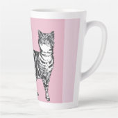 Tasse Latte Pink Tabby Cat Cats Pink Girls Name Nursery (Droite)