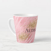 Tasse Latte Pink Zebra Gold Glitzy Parties scintillant (Angle gauche)