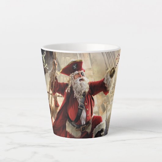 Tasse Latte Pirate Père Noël (Devant)