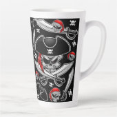 Tasse Latte Pirate Skull avec Sabres croisés (Droite)