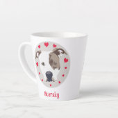 Tasse Latte Pitbull Coeurs rouges mignons Illustration d'amour (Angle gauche)