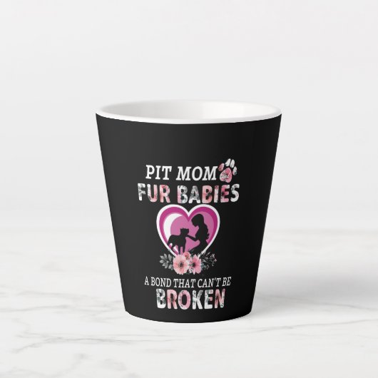 Tasse Latte Pitbull Pit Mom And Fur Baby Classy (Devant)