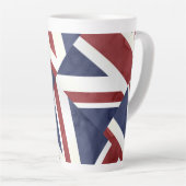 Tasse Latte PixDezines Collage Union Jack (Angle droit)