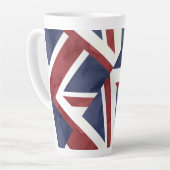Tasse Latte PixDezines Collage Union Jack (Angle gauche)