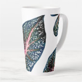 Tasse Latte PixDezines Forêt foncée Caladium vert (Angle droit)