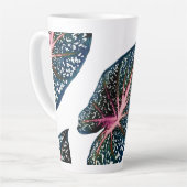 Tasse Latte PixDezines Forêt foncée Caladium vert (Angle gauche)