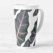 Tasse Latte PixDezines Forêt foncée Caladium vert (Angle droit)