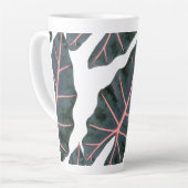 Tasse Latte PixDezines Forêt foncée Caladium vert (Angle gauche)