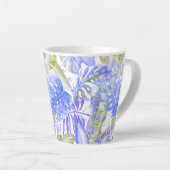 Tasse Latte PixDezines Hawaiian Jungle Cornflower Bleu vert (Angle droit)