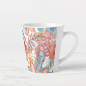 Tasse Latte PixDezines Jungle Hawaïen sarcelle feuillage rouil (Droite)