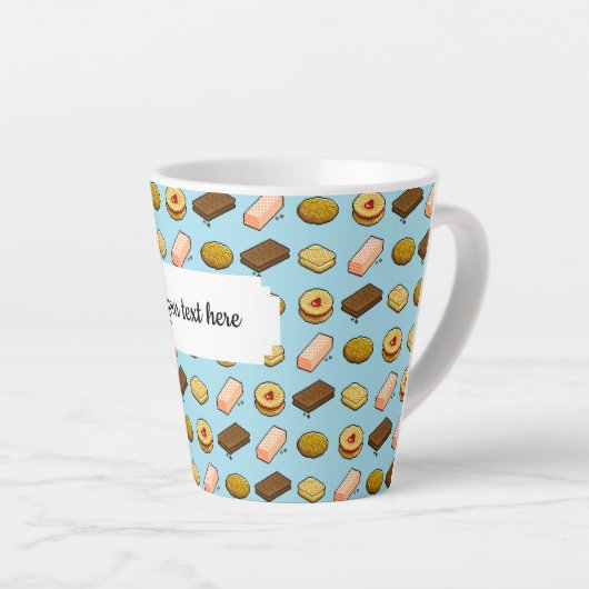 Tasse Latte Pixel Art savoureux Cookie Biscuit Motif (Angle droit)