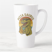 Tasse Latte Pizza Dino cool de style rétro (Droite)
