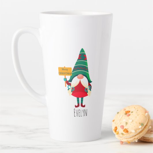 Tasse Latte Placard de retenue Gnome mignon avec voeux (En situation)