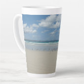 Tasse Latte Plage avec mouettes (Angle gauche)