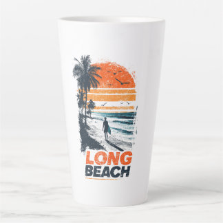 Tasse Latte Plage de Long Beach Californie Coucher de soleil R