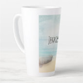 Tasse Latte Plage nautique avec Rowboat & Fishing Net (Angle gauche)