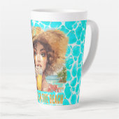 Tasse Latte Plage tropicale, allons à la plage, (Angle droit)