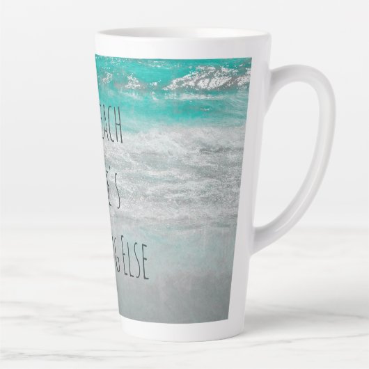 Tasse Latte Plage Turquoise Blanc Tropical Ocean Waves Côte (Droite)