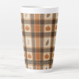 Tasse Latte Plaid de citrouille d'automne