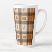 Tasse Latte Plaid de citrouille d'automne (Droite)