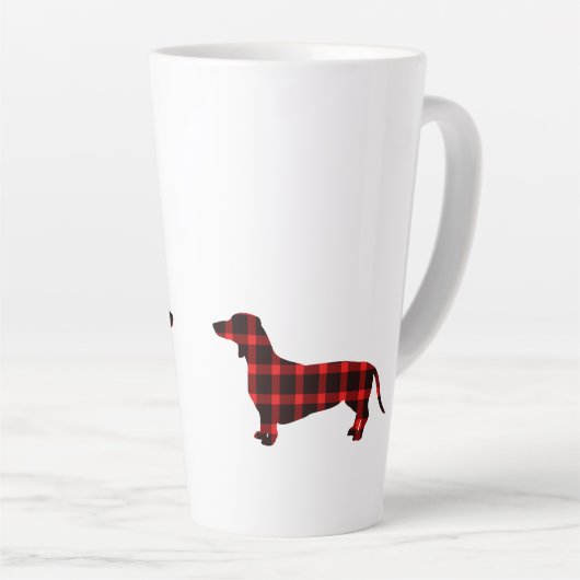 Tasse Latte Plaid de Dachshund Buffalo (Angle droit)