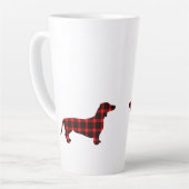 Tasse Latte Plaid de Dachshund Buffalo (Angle gauche)
