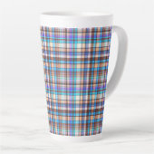 Tasse Latte Plaid Fabric Checkered Print Pattern-57688 (Angle droit)