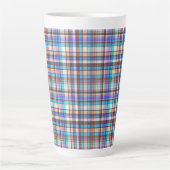 Tasse Latte Plaid Fabric Checkered Print Pattern-57688 (Devant)