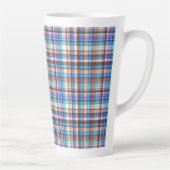 Tasse Latte Plaid Fabric Checkered Print Pattern-57688 (Droite)
