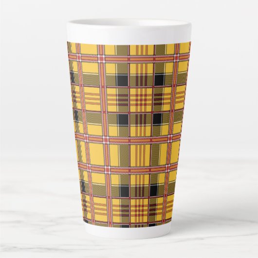 Tasse Latte Plaid Fabric Texture Brown (Devant)