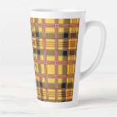 Tasse Latte Plaid Fabric Texture Brown (Droite)