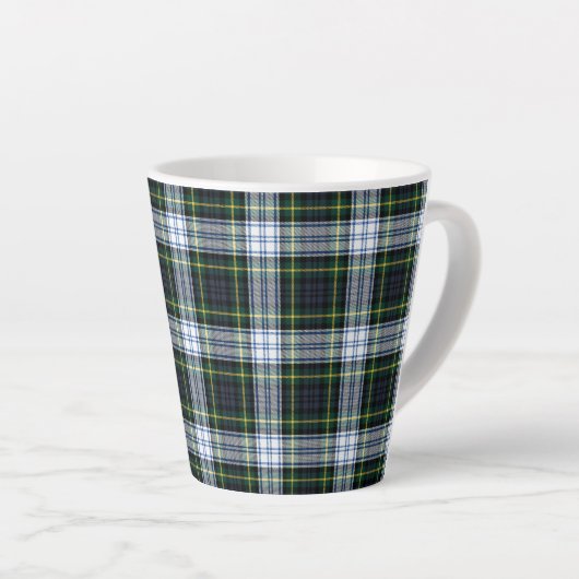 Tasse Latte Plaid Rustic Tartan Clan Gordon Élégant (Angle droit)
