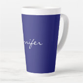 Tasse Latte Plaine Bleue Moderne Unique (Angle droit)