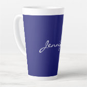 Tasse Latte Plaine Bleue Moderne Unique (Angle gauche)