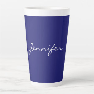 Tasse Latte Plaine Bleue Moderne Unique