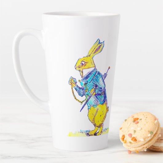 Tasse Latte Plan de gestion du temps du lapin blanc (En situation)
