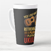 Tasse Latte Plan de retraite Ukulele Drôle (Angle gauche)