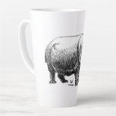Tasse Latte Plan ligne Hippopotamus noir et blanc (Angle gauche)